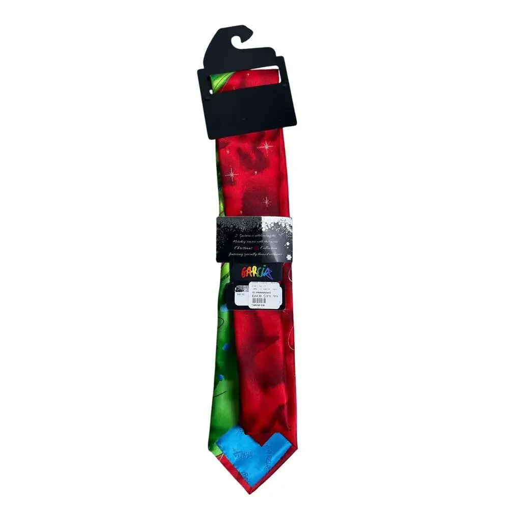 NWT Jerry Garcia Mens Designer Fashion Party Holiday Tie Colorful Red Green Blue